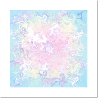 Pastel Marble Swirls Posters and Art